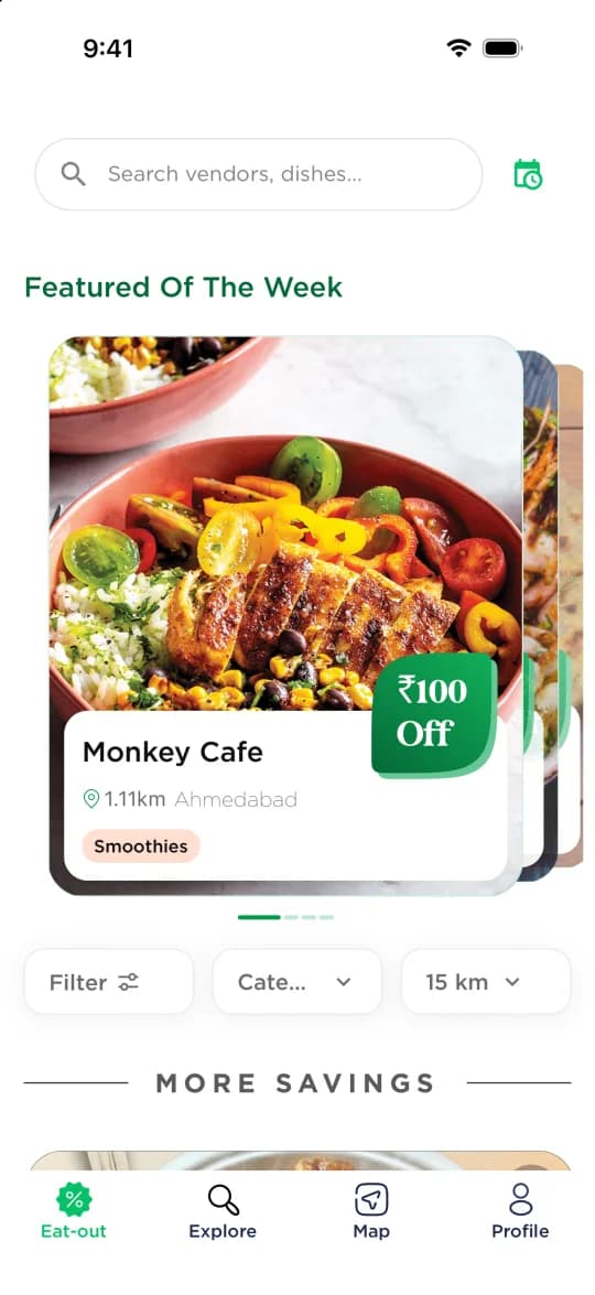 Streefi customer app featured offers screen